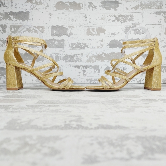 NEW Zigi Soho Emila Gold Strappy Block Heeled Summer Sandals C218 - Picture 7 of 14